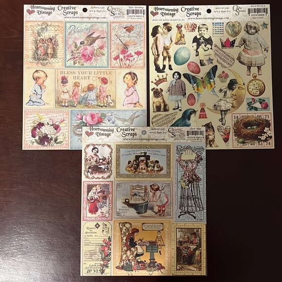 Crafty Secrets Heartwarming Vintage Creative Scraps, bundle of 28 - Picture 2 of 7